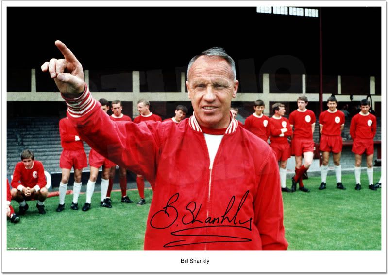 bill shankly signed autograph print photo liverpool