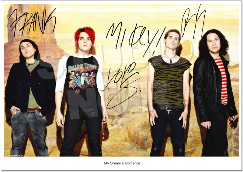 Details about MY CHEMICAL ROMANCE AUTOGRAPH SIGNED PRINT PHOTO