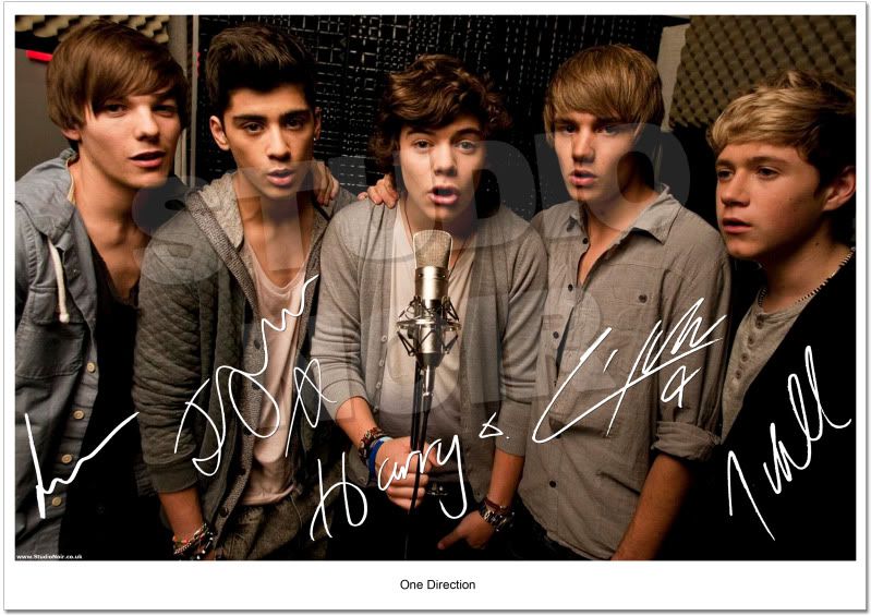 one direction photo autograph signed print harry