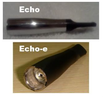 chrome Echo and black Echo-e  e-cigarette cartomizers