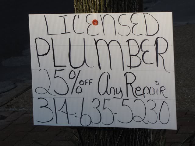 licenced plumber sign 160509