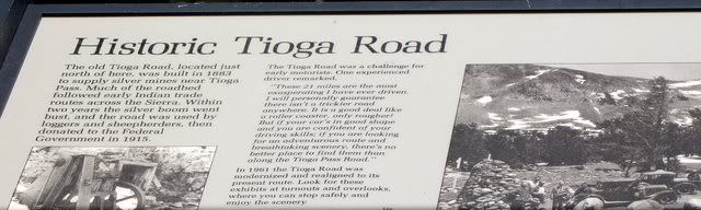 historic tioga road sign