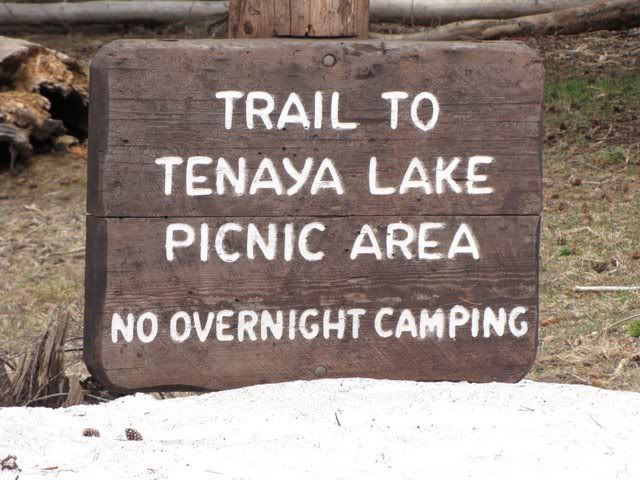 tenaya lake sign