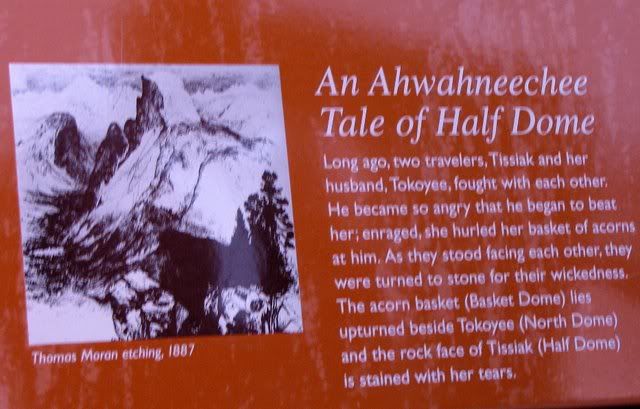Ahwaneechee legend about half dome
