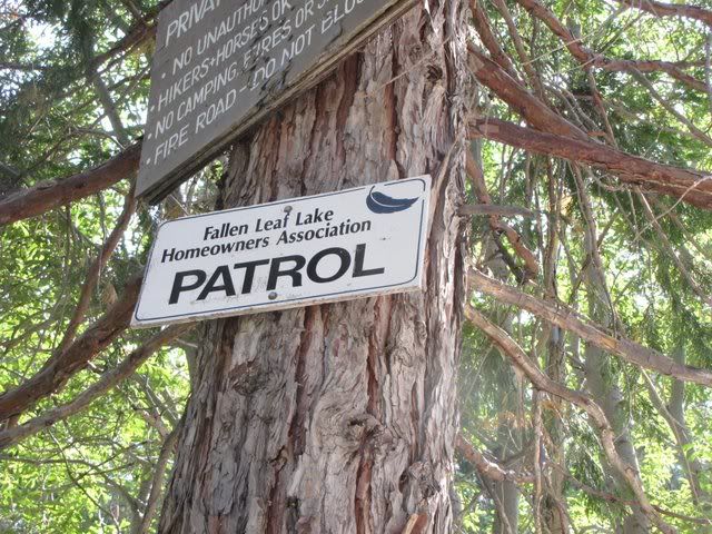 fallen leaf lake patrol sign