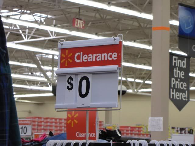 clearance sale $0 walmart 080909