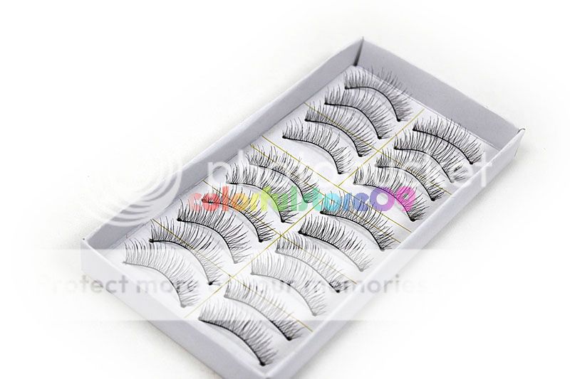 50 Pairs NATURAL soft False Eyelashes 217# + free eyelashes glue