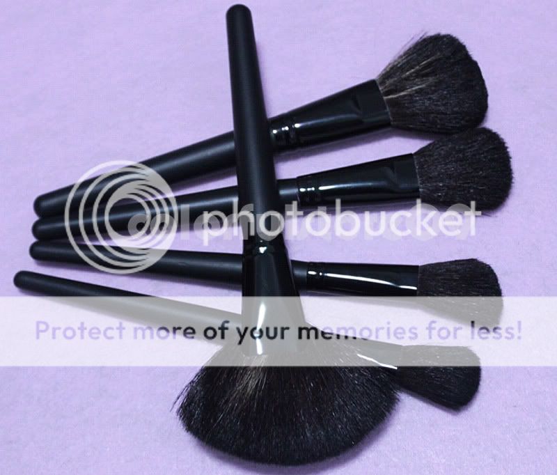 New 24 pc Pro Black Handle Studio Make Up Brush Set B  