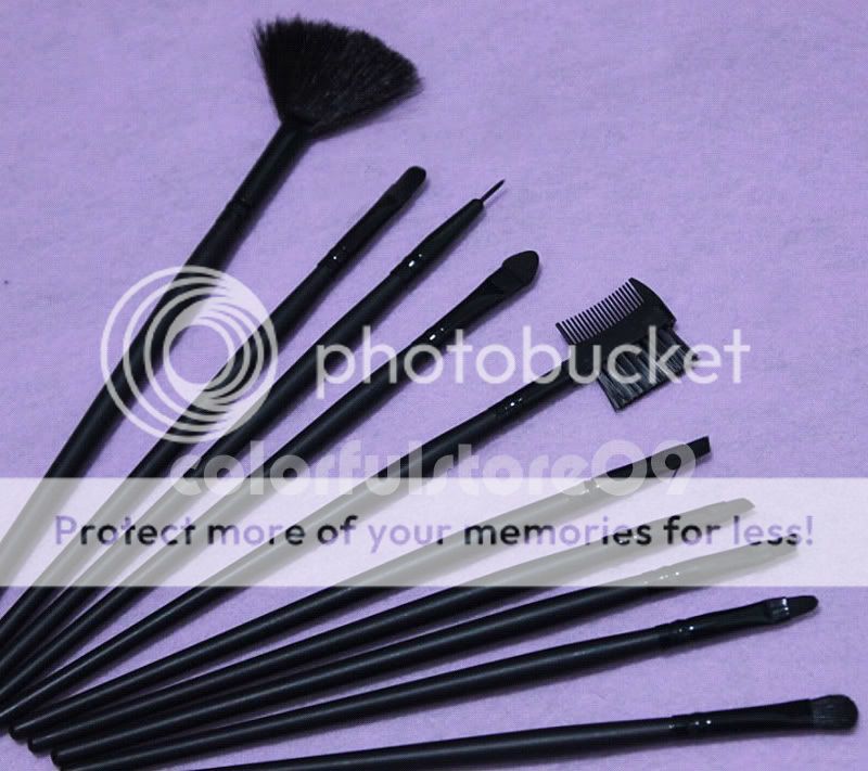 New 24 pc Pro Black Handle Studio Make Up Brush Set B  