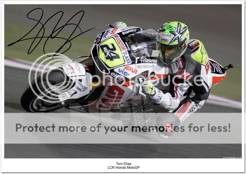 GP FIRMADO AUTÓGRAFO ESTAMPADO MOTO DE LA FOTO DE TONI ELIAS