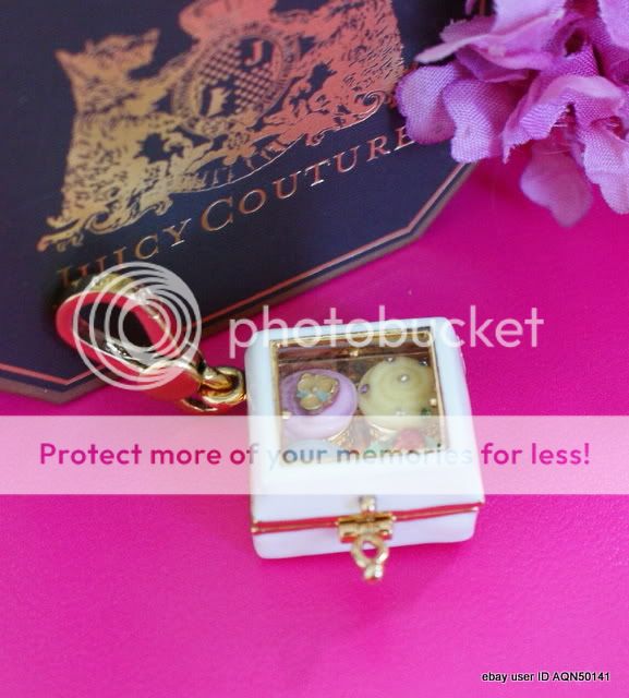 RARE♥ JUICY COUTURE Box of Four Cupcakes Gold Charm Bracelets~ OPENS 