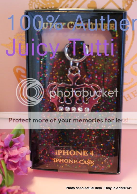 Juicy Couture Black Glitter Jelly Iphone 4 Case Sleeve  