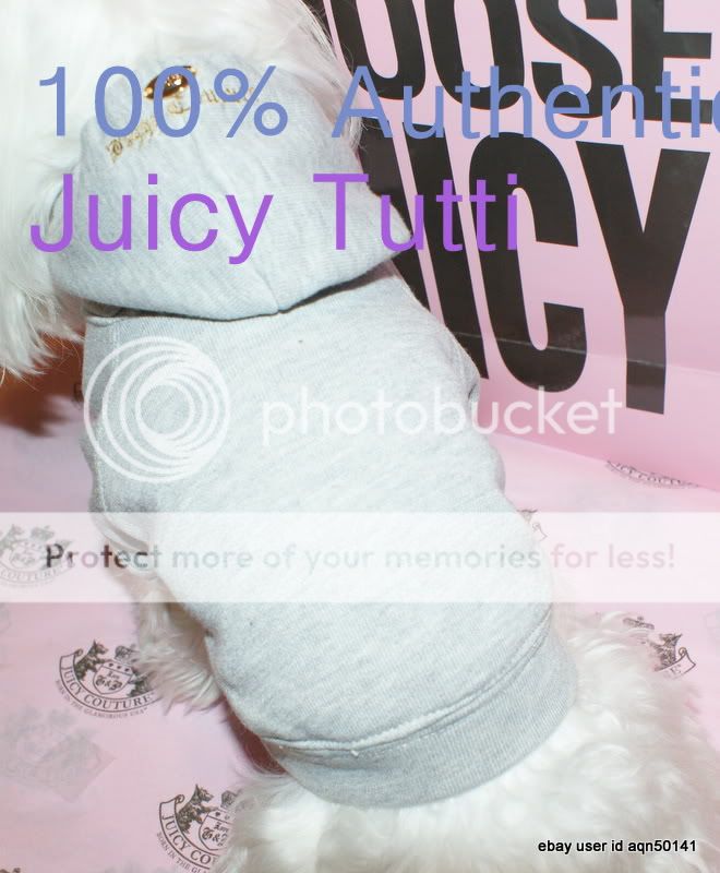 SALE ♥Juicy Couture Gray Fleece Cotton Dog Hoodie Sweater S  