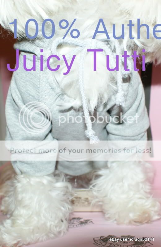 SALE ♥Juicy Couture Gray Fleece Cotton Dog Hoodie Sweater S  