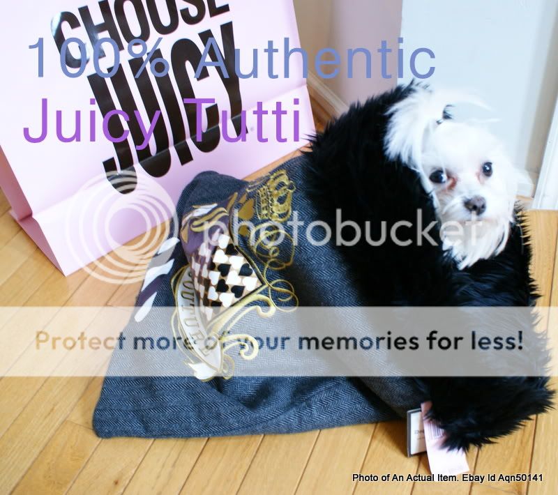 Juicy Couture Black Herringbone Fur Dog Sleeping Bag  