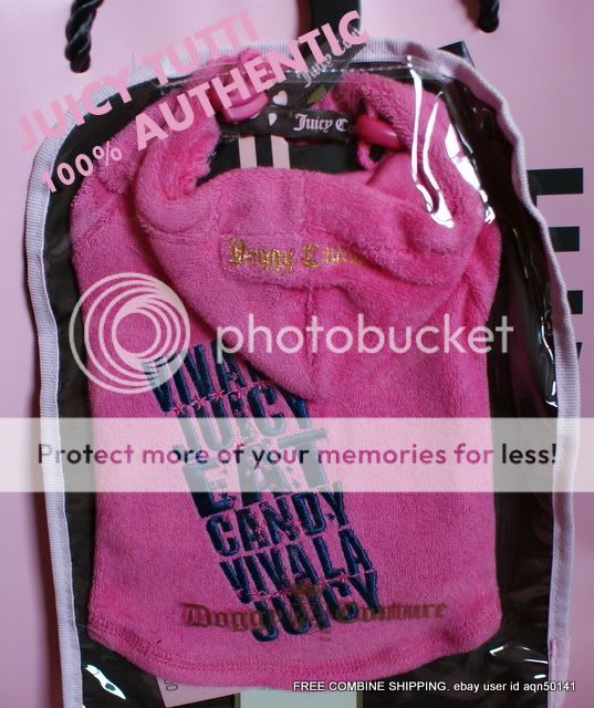 SALE Juicy Couture Hot Pink Viva Terry Dog Sweater Hoodie $45 size S 