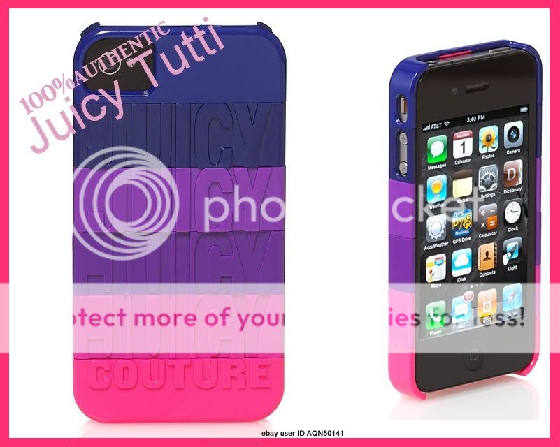 RARE* Juicy Couture PINK PURPLE BLUE CANDY Stackable Iphone 4 4S Case 