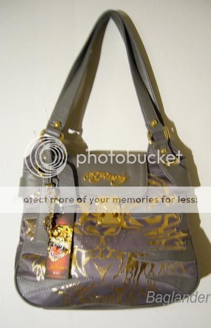 Ed Hardy Gray Tigresse Talia Shoulder Handbag NWT  