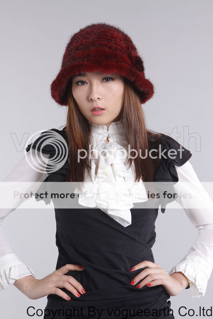 566 new real knitted mink fur 6 color hat /caps  