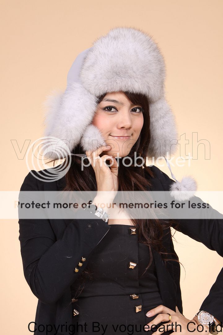 0669 new real fox fur 5 color Ushanka Bomber hat cap  