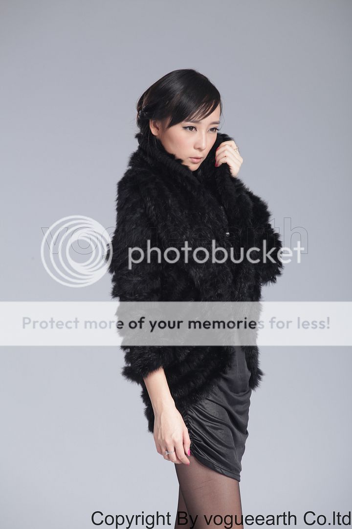 968 new real rabbit fur black jacket/outwear/sweater  