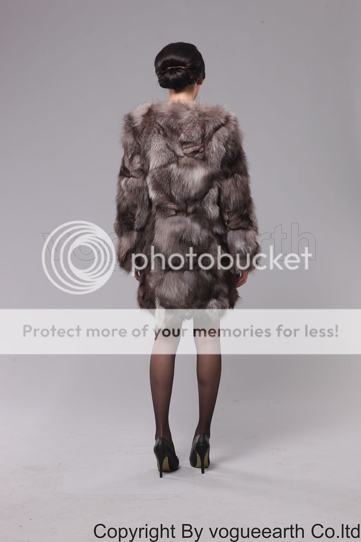 948 real silver fox fur nature warmer coat/outwear  