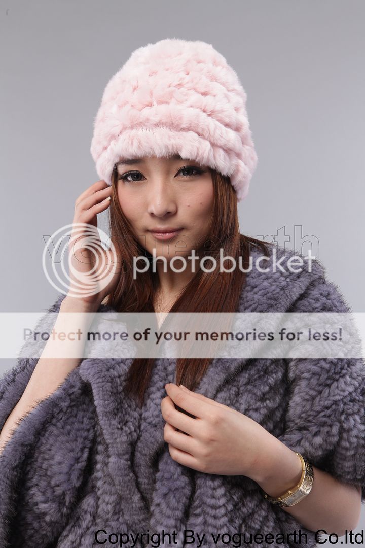 607 new real knitted rabbit fur 6 color hat/caps  