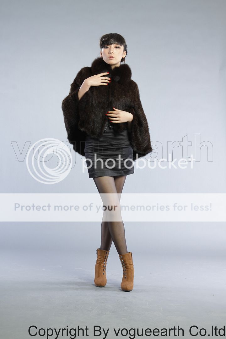 634 new real fox mink fur brown Shawl/cape/coat/jacket  