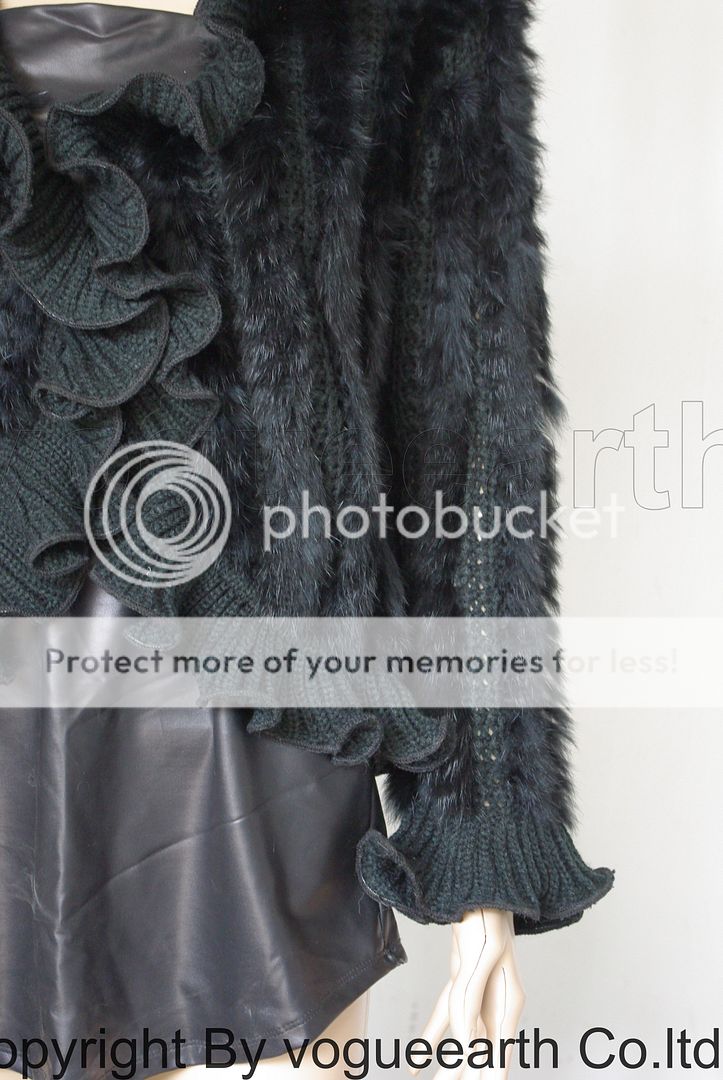 671 new real rabbit fur&wool line black jacket/coat  